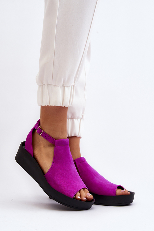 Zazoo 2914 Жіночі замшеві босоніжки кольору фуксії