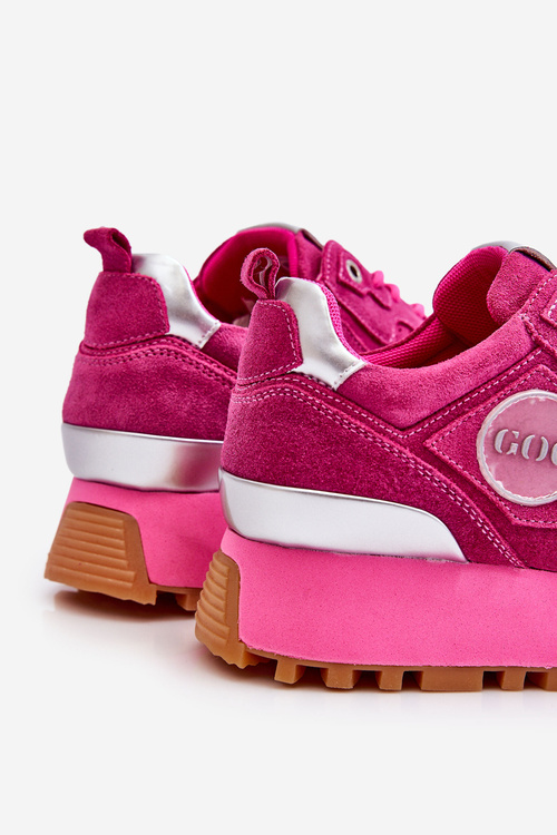 Жіноче замшеве спортивне взуття на платформі GOE LL2N4002 Фуксія