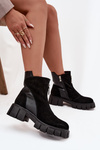 Жіночі ботильйони з натуральної замші з підкладкою D A JC52 874 Чорні