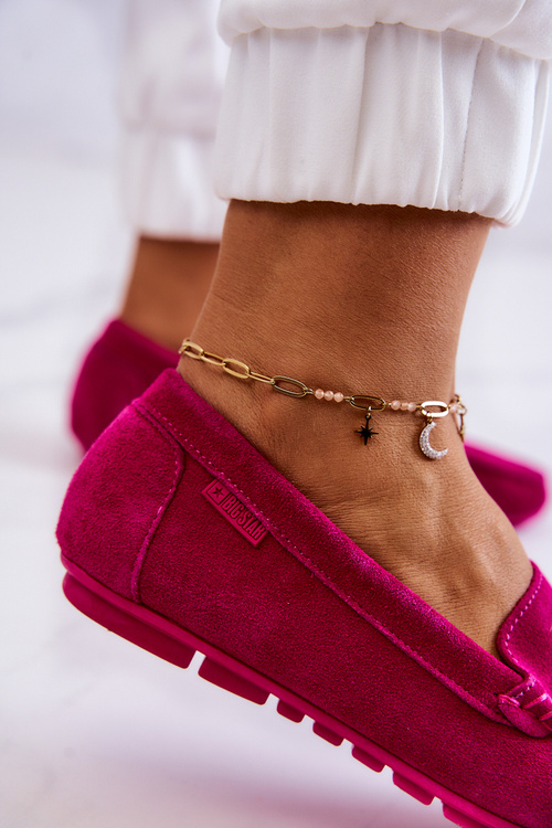 Жіночі замшеві лофери Big Star JJ274656 Фуксія