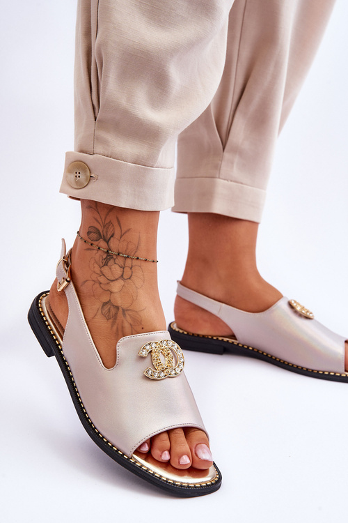 Жіночі босоніжки з декором S.Barski KV-2775-49 Rose Gold