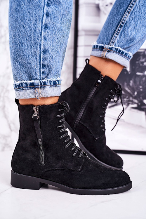 Класичні жіночі утеплені чоботи замшеві чорні Simplicity