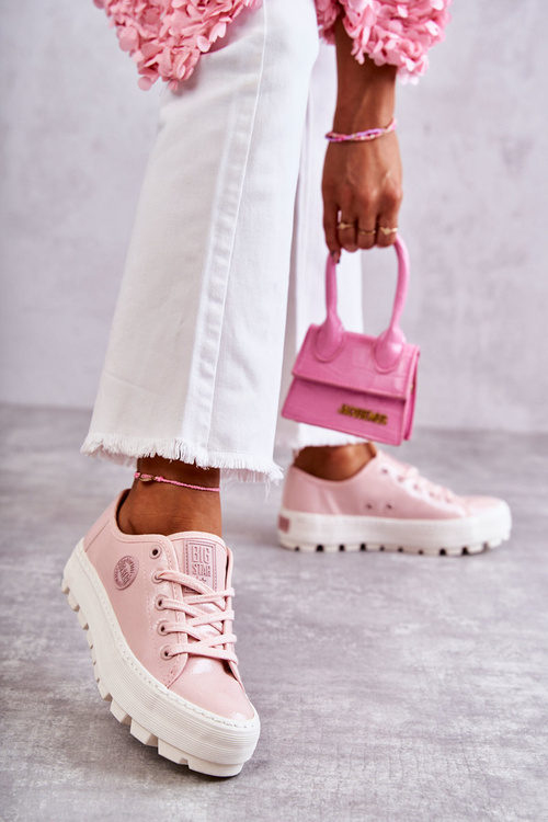 Модні лаковані кросівки Big Star KK274047 Рожеві