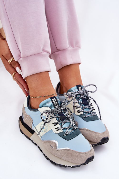 Жіночі Замшеві Кросівки Big Star RR274245 HI-POLY SYSTEM Сірі-Сині