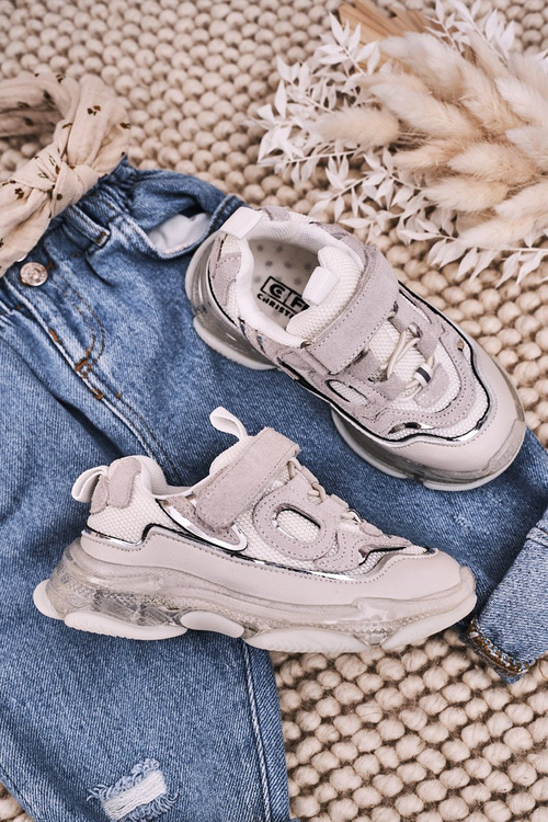 Дитяче спортивне взуття Кросівки на прозорій підошві білі Бейлі