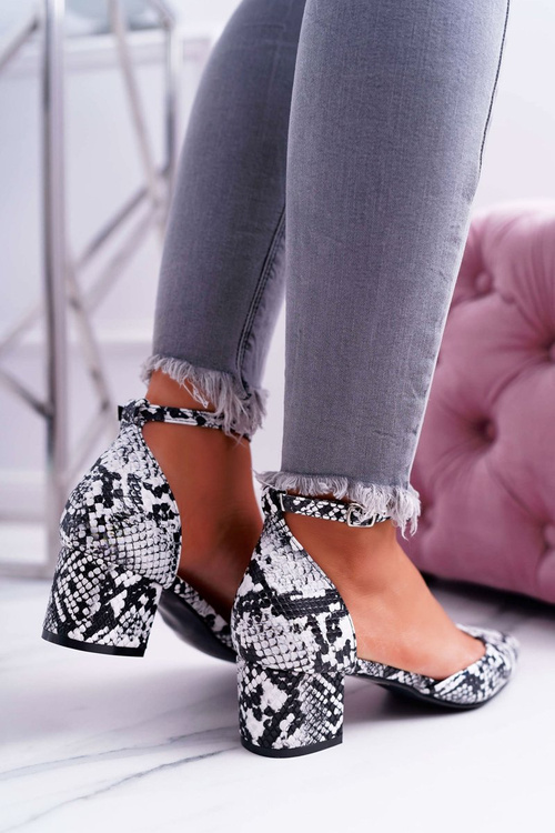 Жіночі босоніжки Kehira зі зміїною шкірою на шпильці