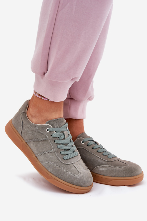 Жіночі Низькі Замшеві Кросівки Зелені Paliana