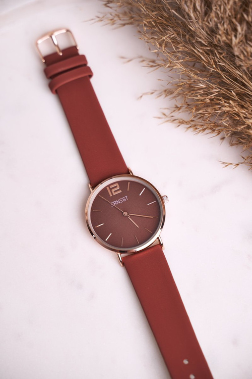 Жіночий годинник Ernest Red Rose Gold Elena