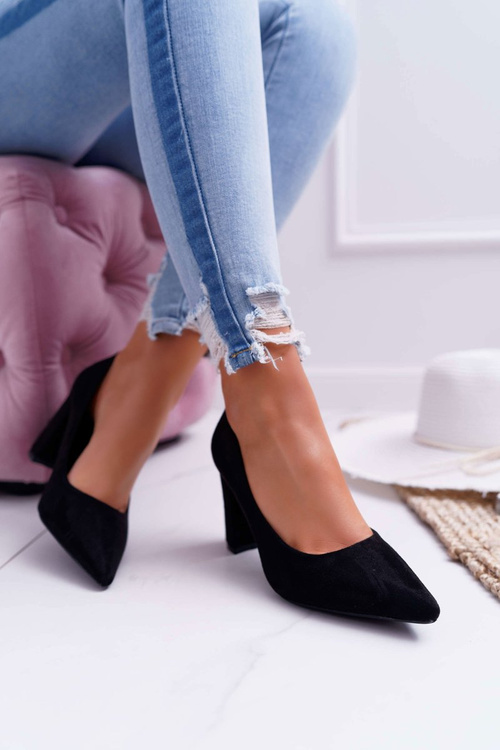 Жіночі туфлі на шпильці Suede Black Eriela