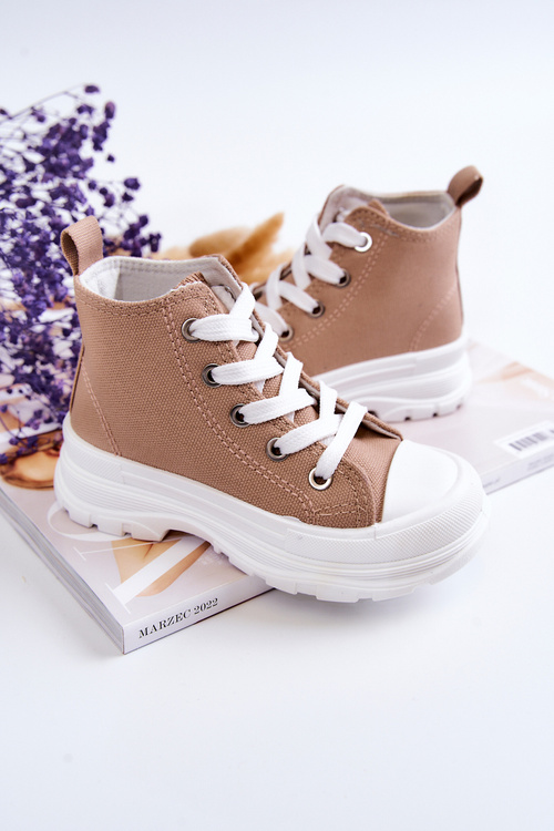 Дитячі високі кросівки світло-коричневі Freeze