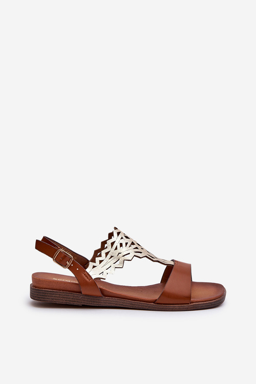 Жіночі сандалі на плоскій підошві Sergio Leone SK070H Коричневий