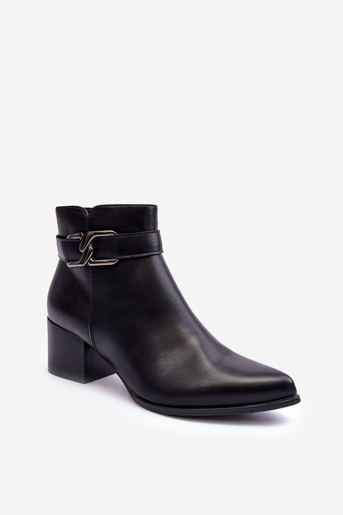 Чоботи жіночі на підборах з орнаментом Black Janeya