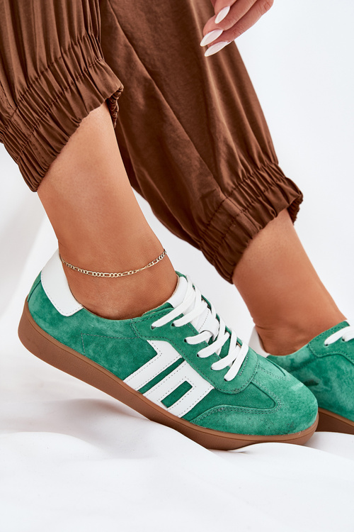 Кросівки Спортивне Взуття Замшеві Зелені Vinceza 79517