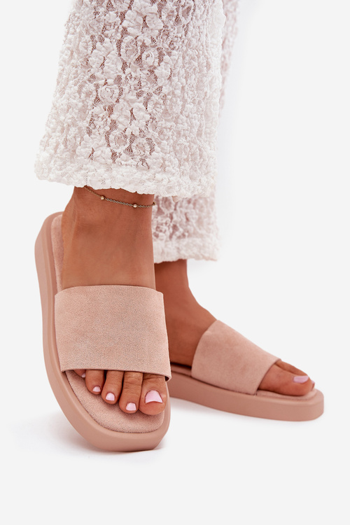 Жіночі Сандалі На Платформі З Еко Замші Брудно Рожеві Jorina