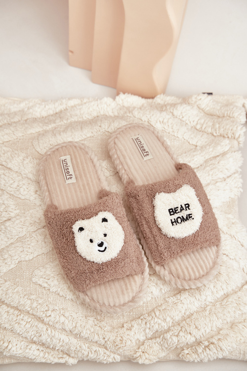 Жіночі тапочки з ведмедиком коричневий Lavetire