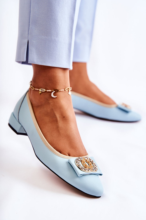 Шкіряні балетки з білим декором Blue Joliet