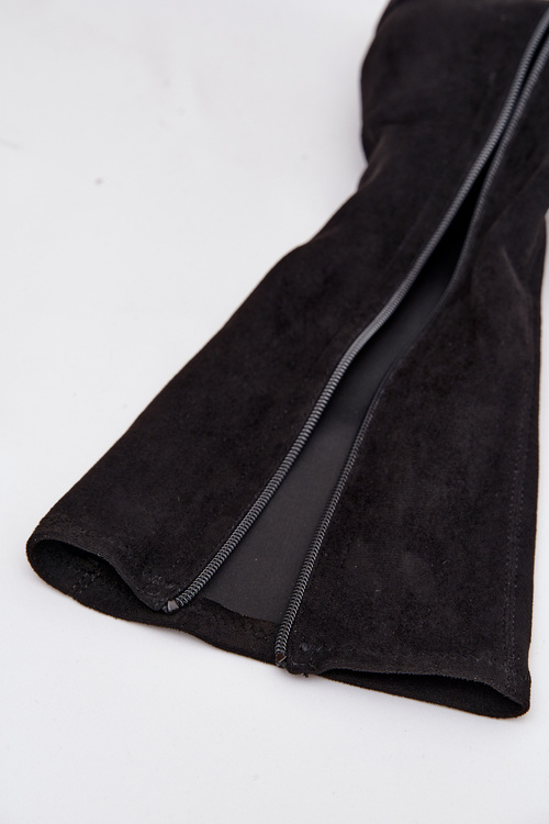 Жіночі чоботи на низькому каблуку з еко замші Sergio Leone KZ212 чорні