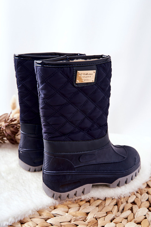 Дитячі зимові черевики теплі темно-сині Mussi