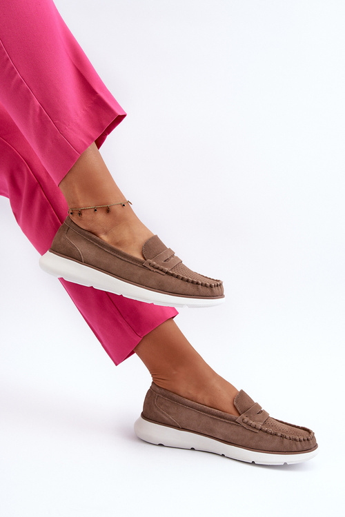 Коричневі замшеві мокасини на платформі Sergio Leone SP012