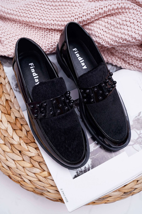 Жіночі польські лаковані сліпони чорні Delicious