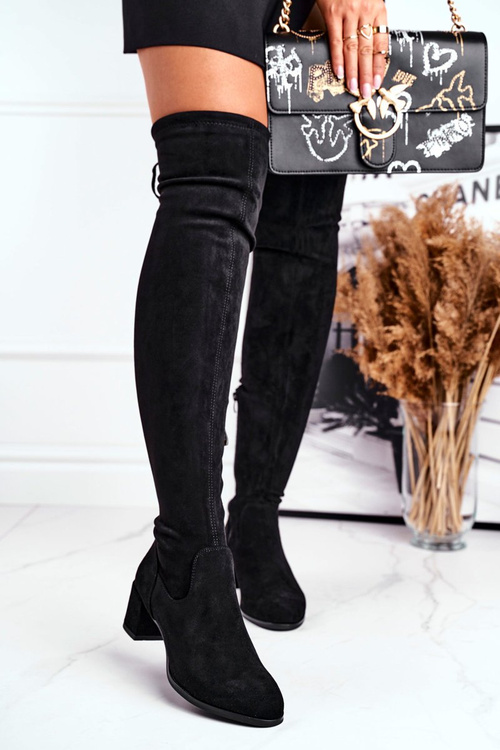 Чоботи жіночі Sergio Leone лайкра чорні KZ281