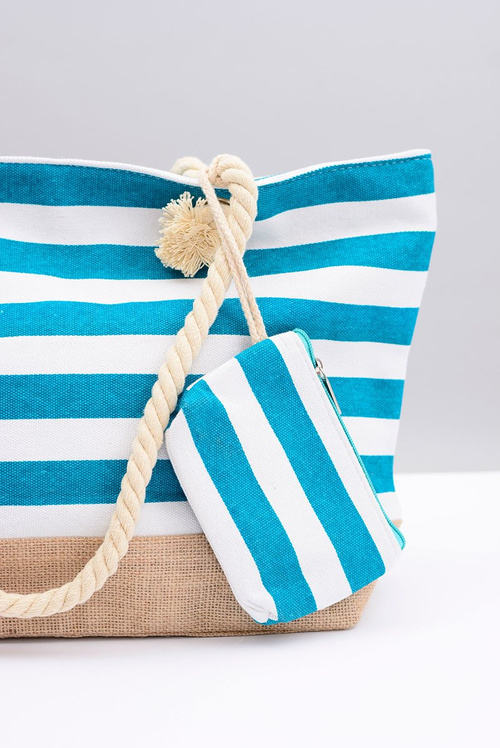 Жіноча велика темно-синя пляжна сумочка морського кольору