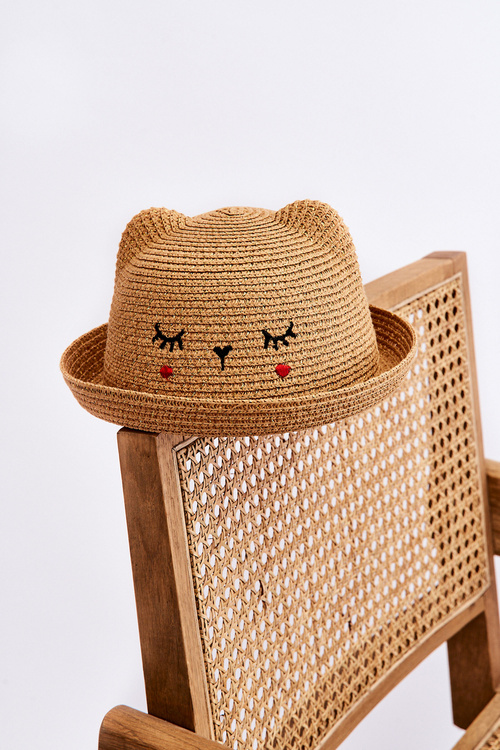 Дитяча шапка з ведмедиком Бежева