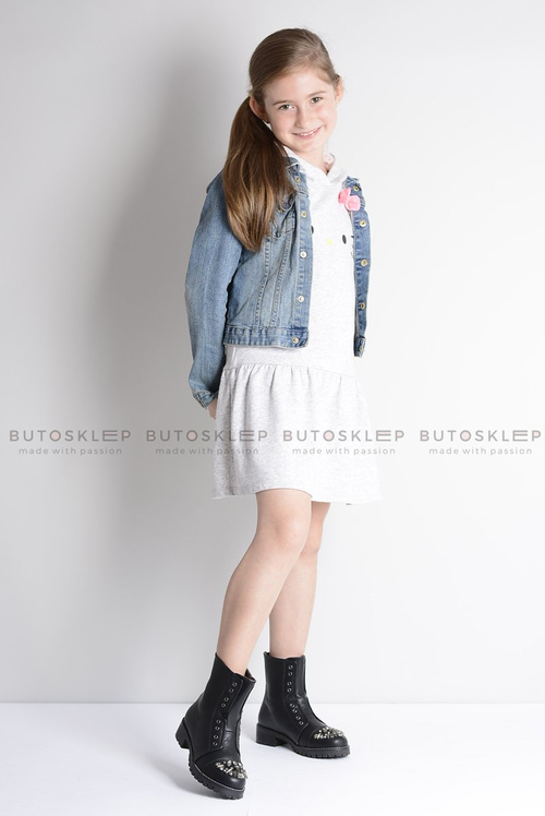 Чорні дитячі чоботи з цирконієм LittleCarrie