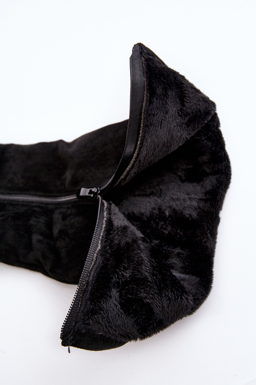 Жіночі замшеві чоботи на платформі SBarski HY53-8 Чорні