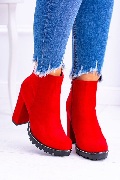 Червоні замшеві черевики Guriela на шпильці