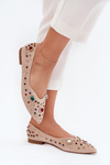 Жіночі Балерини Прикрашені Кристалами Бежеві Valena