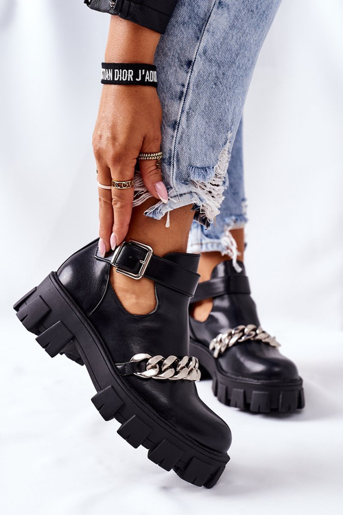 Чоботи з ланцюжком Чорні муки