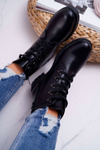 Жіночі чоботи на плоскій підошві чорні Sergio Leone TR718