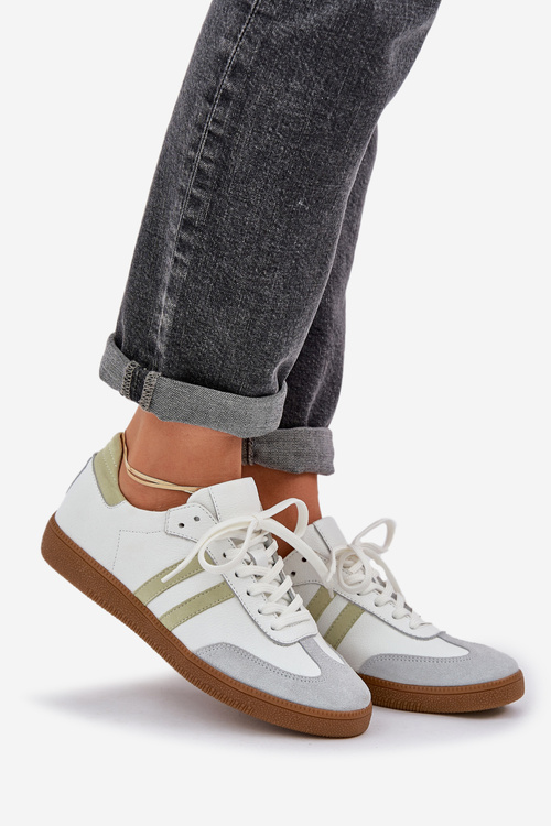 Zazoo N1068 Шкіряні Низькі Кросівки Жіночі Білі