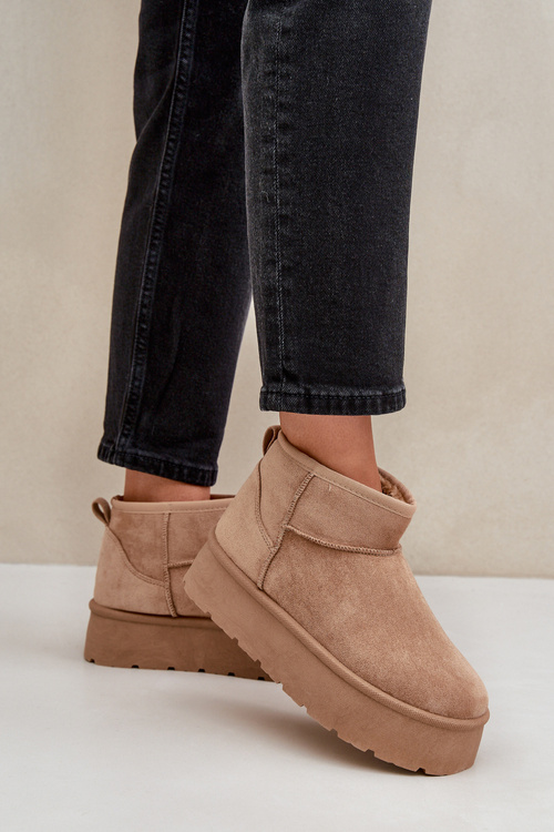 Жіночі Снігові Чоботи На Платформі Темно-бежеві Нінала