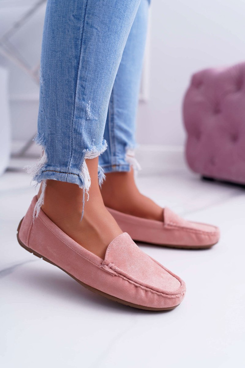 Комфортні жіночі мокасини з еко-замші Pink Lemma