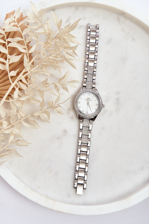 Сталевий масивний годинник з цирконами Giorgio&Dario Gold