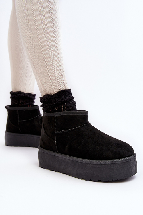 Жіночі зимові черевики на платформі Black Mennja