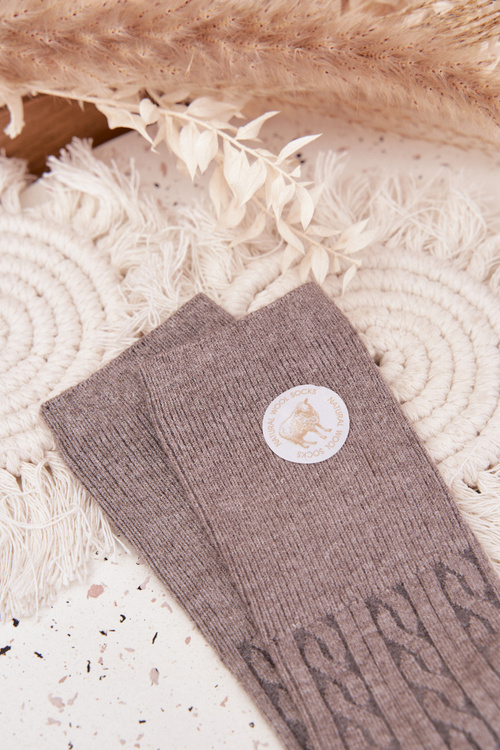 Довгі вовняні жіночі шкарпетки сірі