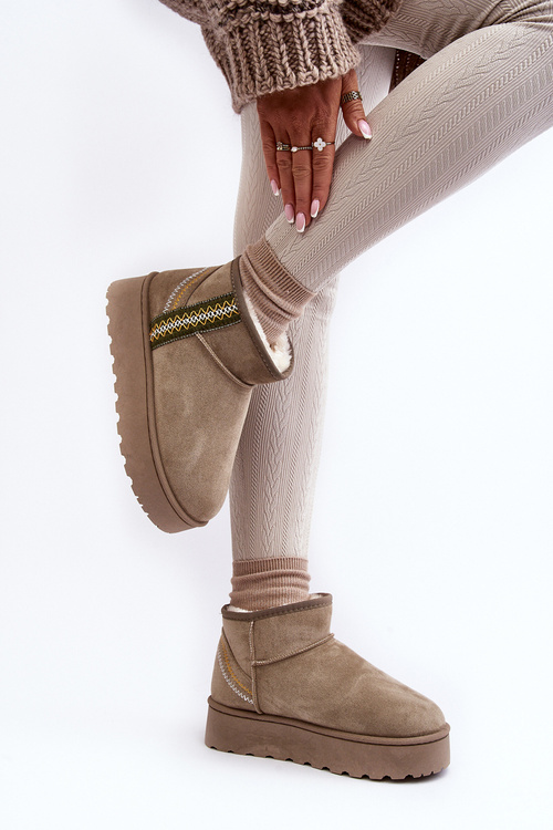 Жіночі зимові черевики на платформі з підкладкою зеленого кольору Lomessa