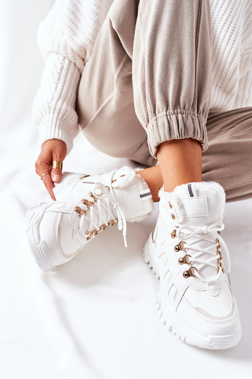 Чоботи жіночі утеплені білі Hareshaw