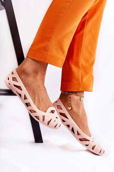 Жіночі гумові балерини голого кольору Indila