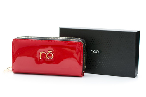 Великий жіночий червоний лакований гаманець Nobo