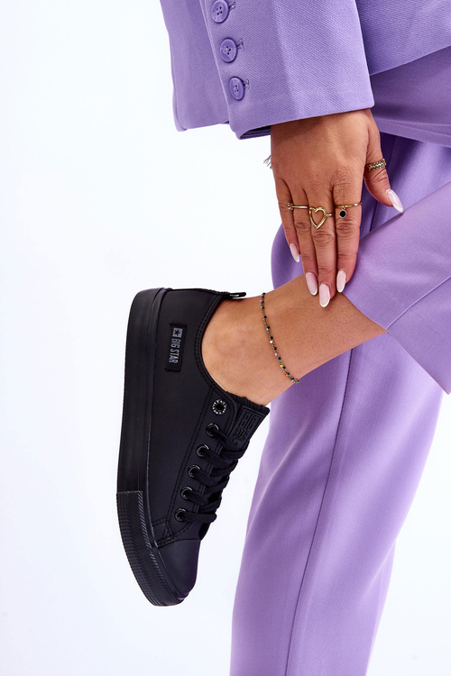 Жіночі низькі шкіряні кросівки Big Star KK274011 Чорні