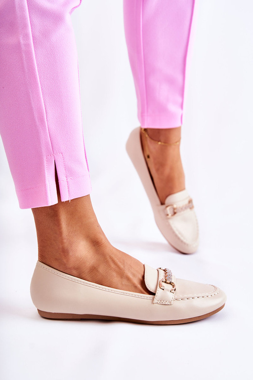 Жіночі шкіряні лофери бежеві Godley