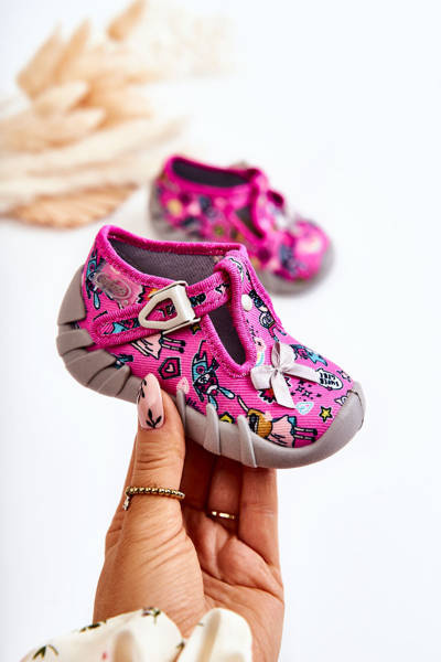 Тапочки Befado Supergirl з бантом 110P457 Рожево-сірі