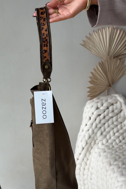 Сумка з еко замшу темнозелена Deliane