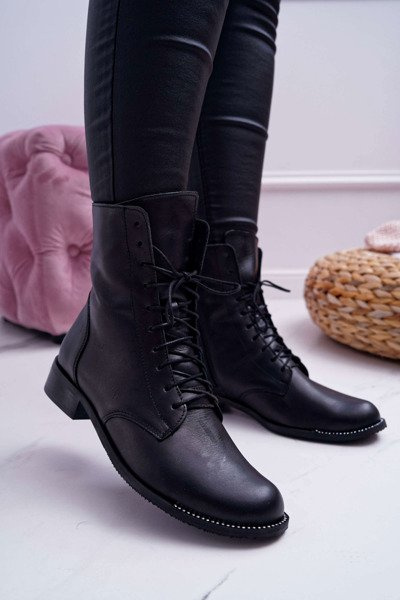 Жіночі чоботи шкіряні з обличчям Nicole 2315 Black The Island