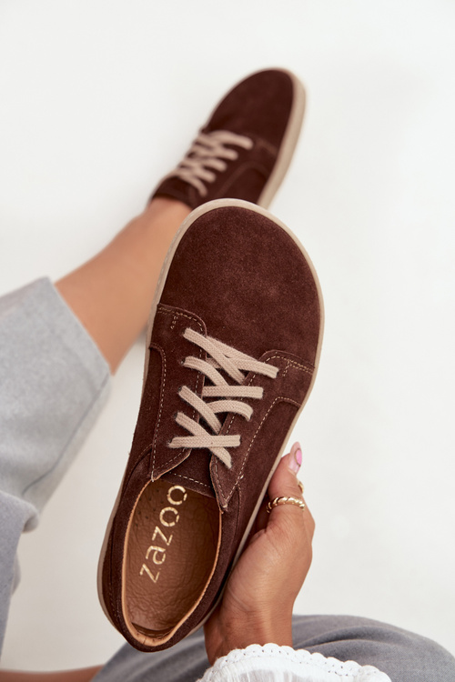 Босоніжки типу босоніж із натуральної замші Zazoo 314 шоколадні