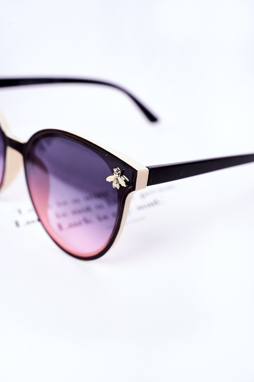 Сонцезахисні окуляри з розмахом чорно-бежевий омбре